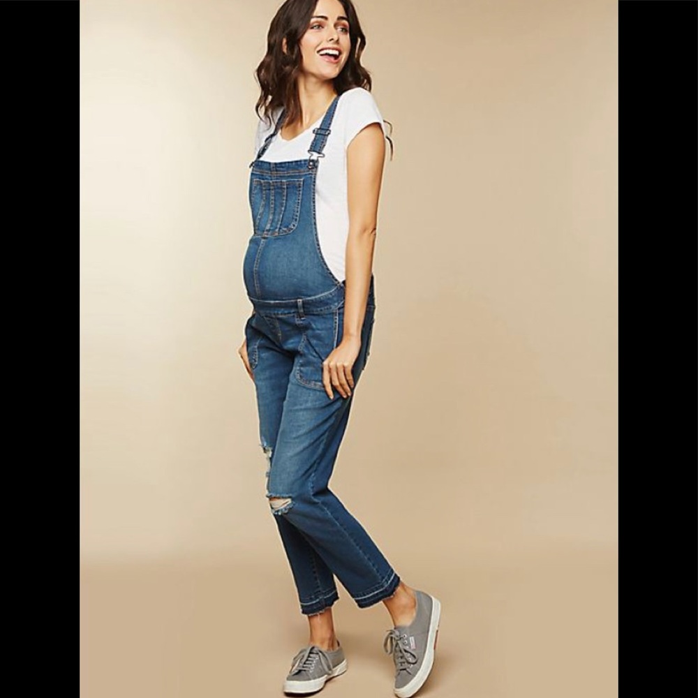 Indigo Blue Maternity Denim Overalls